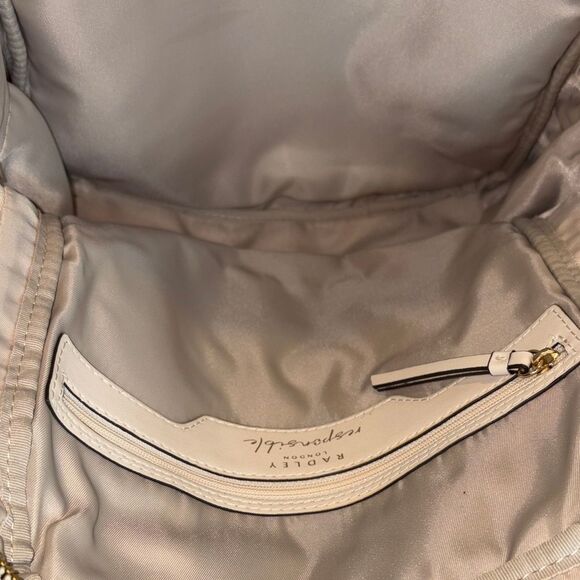 Radley London Maple Cross Palm Print Medium Zip Top Backpack Green White Gold main image 8